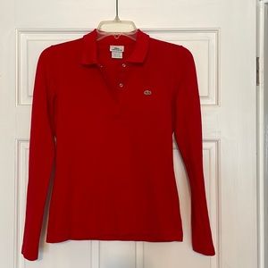Lacoste long sleeve snap polo